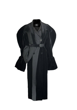 Velvet Long Coat with Belt
