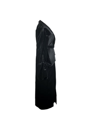 Velvet Long Coat with Belt