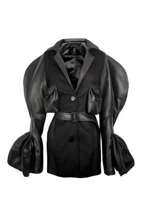 Lambskin Leather with wool blend