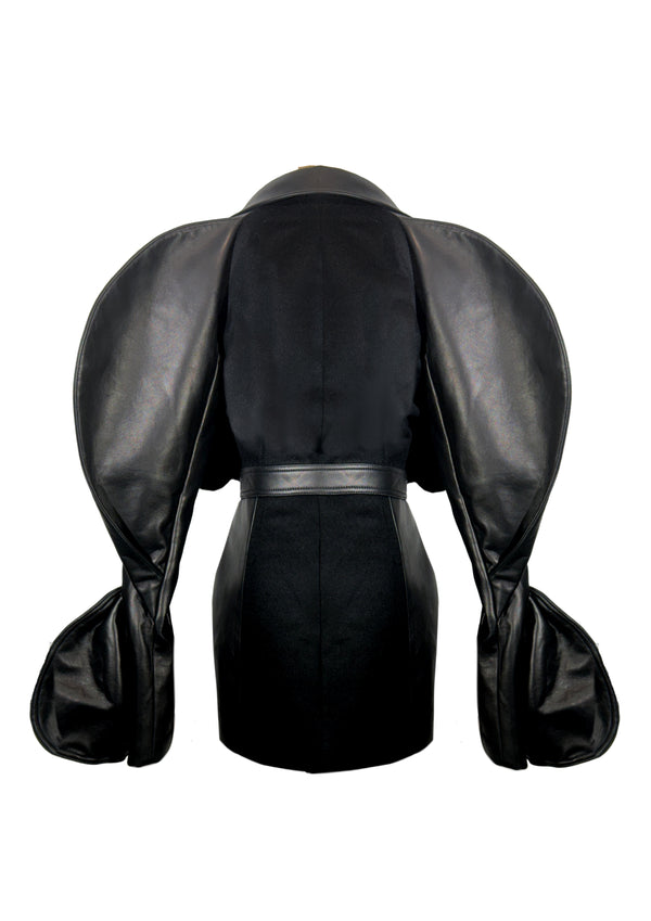 Lambskin Leather with wool blend