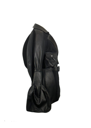 Lambskin Leather with wool blend