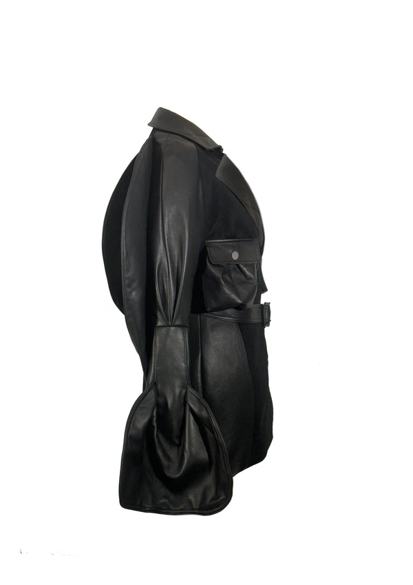 Lambskin Leather with wool blend