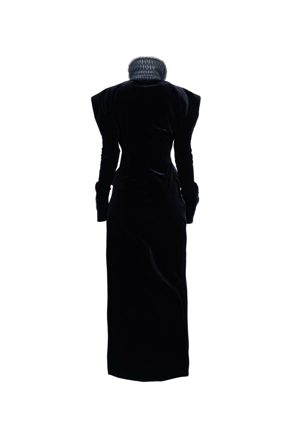Corset Dress with Faux Fur