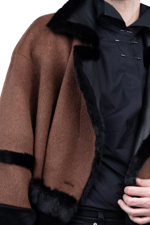 Double Breasted Faux Fur Coat