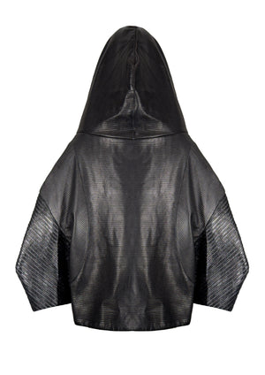 Short Leather sweatjacket