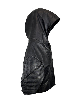 Short Leather sweatjacket