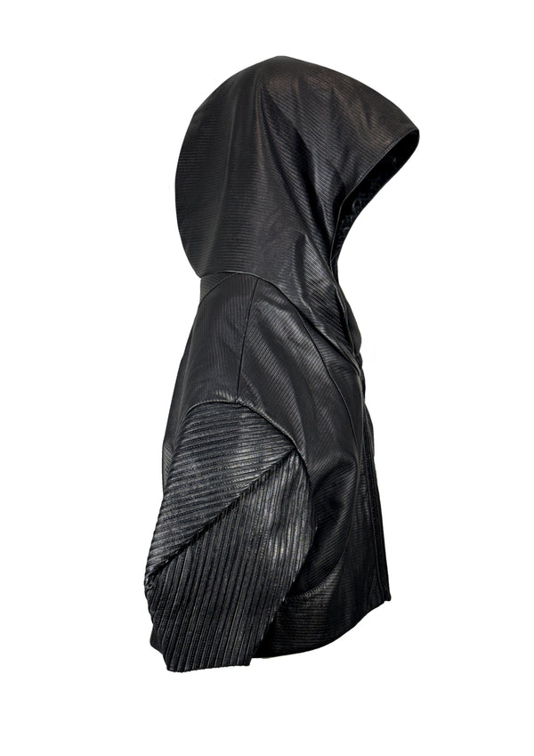 Short Leather sweatjacket