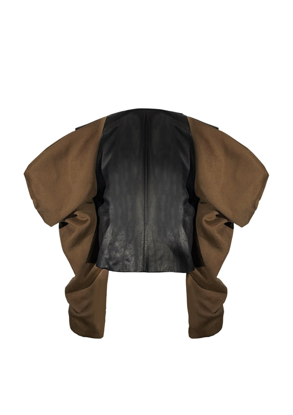 Suntan Sleeve Leather Weatshirt